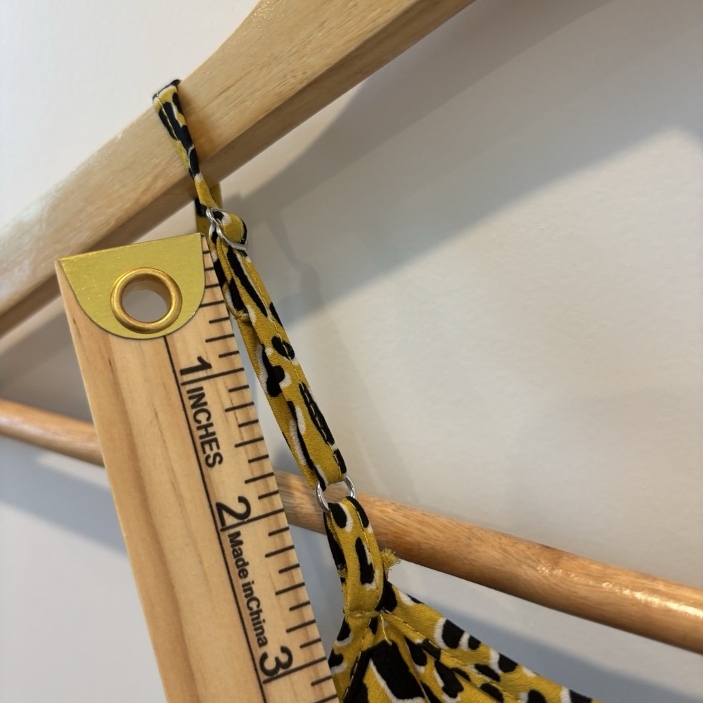 BCBGenteration | Yellow Faux Wrap Mini Dress Sz 0 Animal Print - Picture 11 of 15